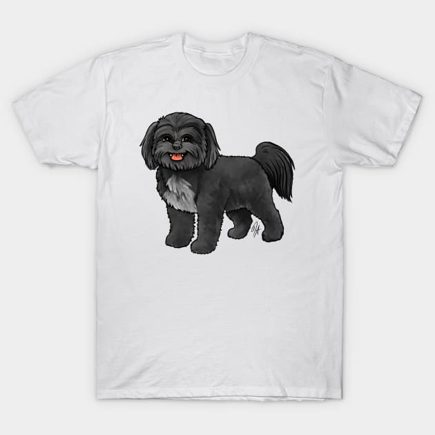 Dog - Shih Poo - Black T-Shirt by Jen's Dogs Custom Gifts and Designs